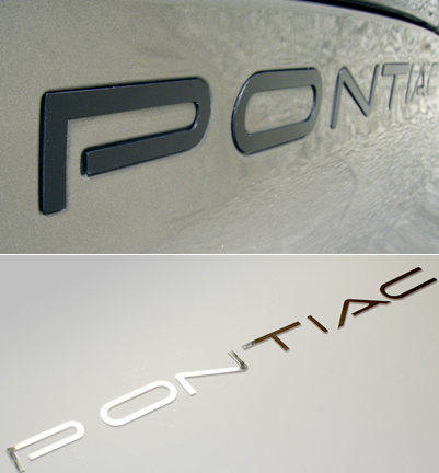 pontiac firebird rear filler lettering