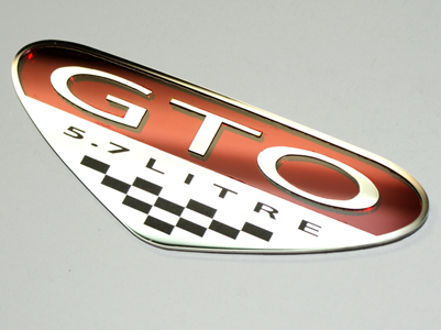 stainless steel metal GTO fender emblem 