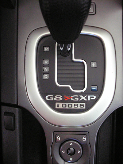 G8 GXP shifter plaque